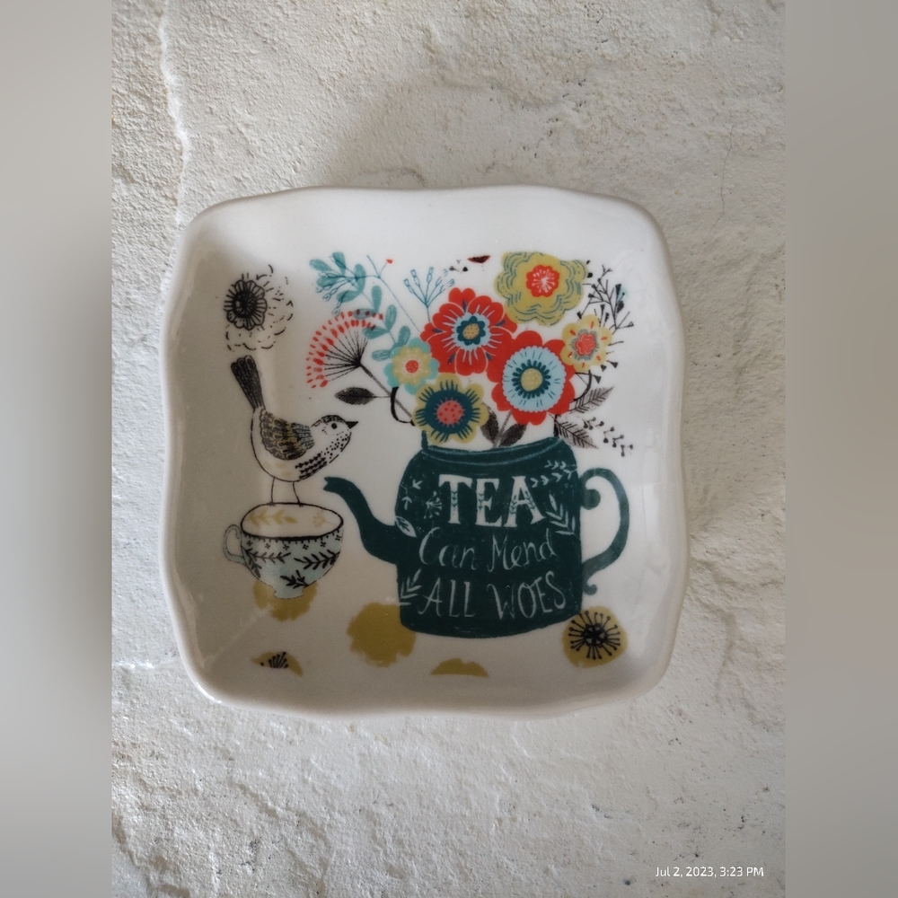 Tea Jewelry Trinket Dish